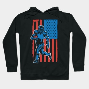 Football USA American Flag Vintage Hoodie